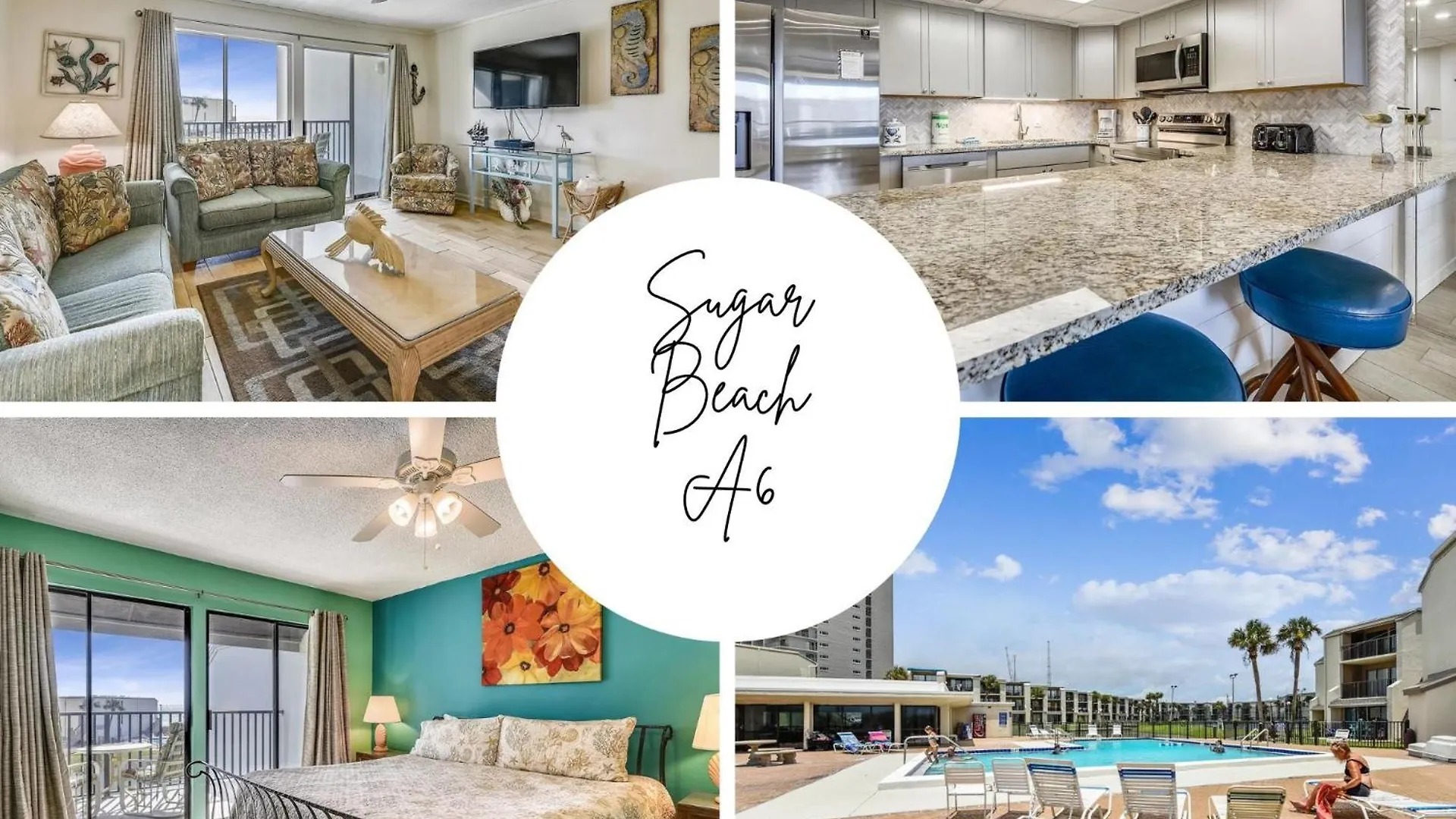 Sugar Beach A6-Lovely 4 Bedroom 3 Bath Condo, Sleeps 11, Free Beach Chairs 2021! Condo location